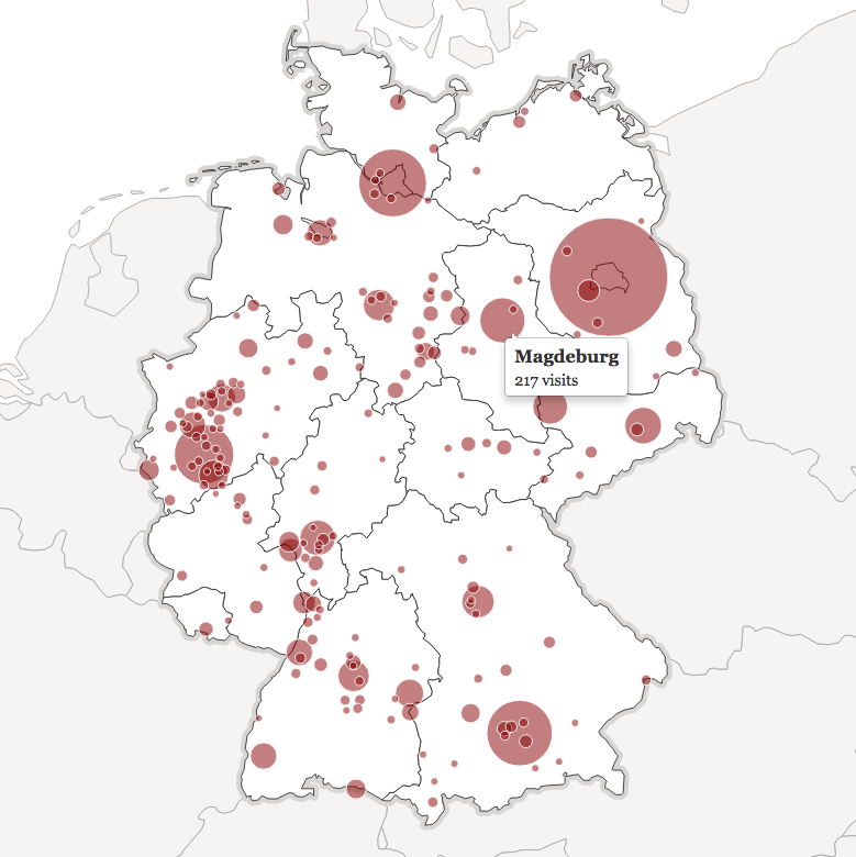 German visitors to the Kartograph website in 2012